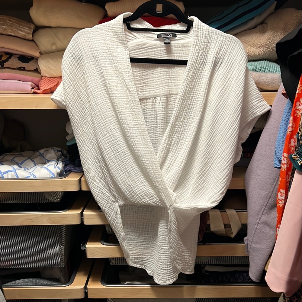 NATALIE BUSBY Nashville Twist Blouse Gauze Cotton $188 S